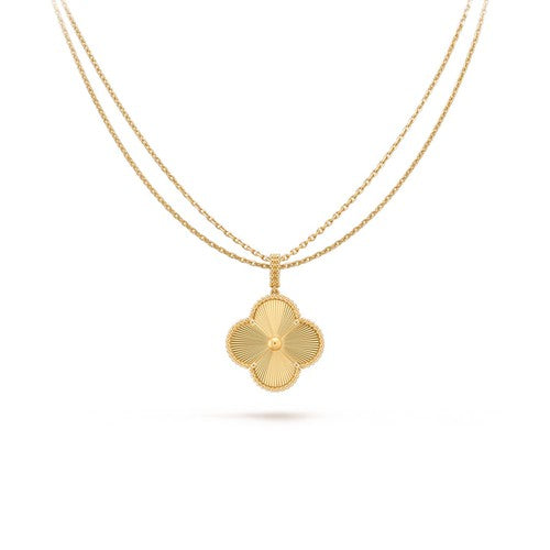 [✨Rose💎] COLLIER PENDENTIF TRÈFLE 25 MM OR 
