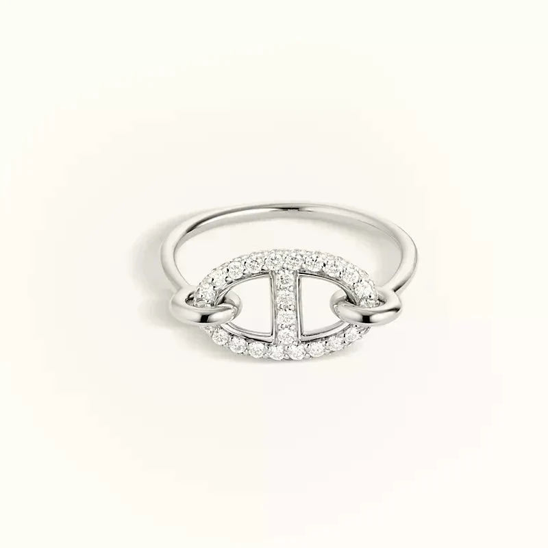 [✨Rose💎]BAGUE RONDE PETITE EN ARGENT ET DIAMANT