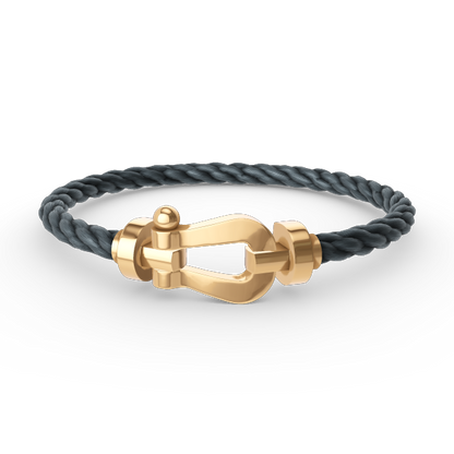 [✨Rose💎]BRACELET FORCE GRAND FER À CHEVAL SANS DIAMANT OR