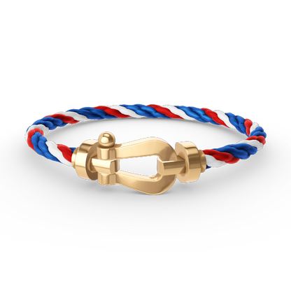 [✨Rose💎]BRACELET FORCE GRAND FER À CHEVAL SANS DIAMANT OR
