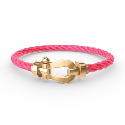 [✨Rose💎]BRACELET FORCE GRAND FER À CHEVAL SANS DIAMANT OR