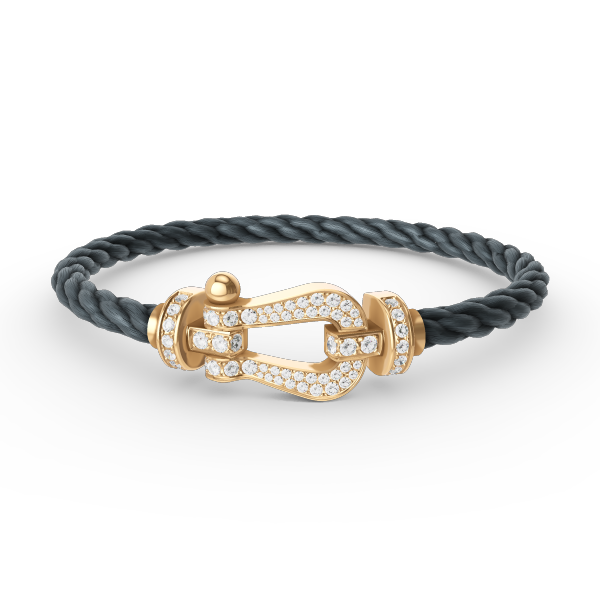 [✨Rose💎]BRACELET FORCE GRAND FER À CHEVAL ENTIÈREMENT DIAMANT OR