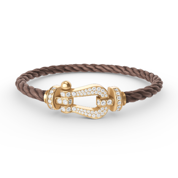 [✨Rose💎]BRACELET FORCE GRAND FER À CHEVAL ENTIÈREMENT DIAMANT OR