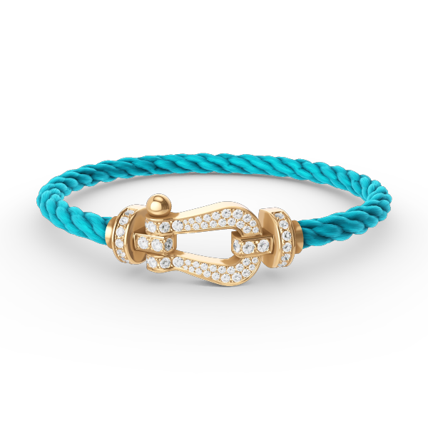 [✨Rose💎]BRACELET FORCE GRAND FER À CHEVAL ENTIÈREMENT DIAMANT OR