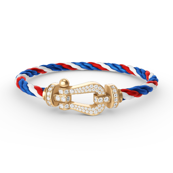 [✨Rose💎]BRACELET FORCE GRAND FER À CHEVAL ENTIÈREMENT DIAMANT OR