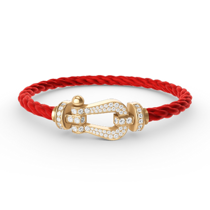 [✨Rose💎]BRACELET FORCE GRAND FER À CHEVAL ENTIÈREMENT DIAMANT OR