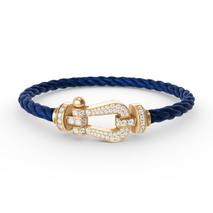 [✨Rose💎]BRACELET FORCE GRAND FER À CHEVAL ENTIÈREMENT DIAMANT OR