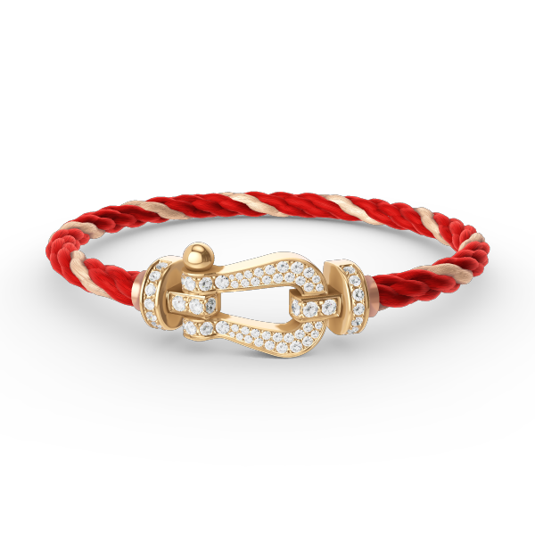 [✨Rose💎]BRACELET FORCE GRAND FER À CHEVAL ENTIÈREMENT DIAMANT OR