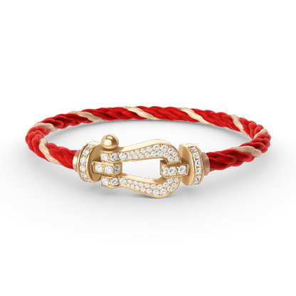 [✨Rose💎]BRACELET FORCE GRAND FER À CHEVAL ENTIÈREMENT DIAMANT OR