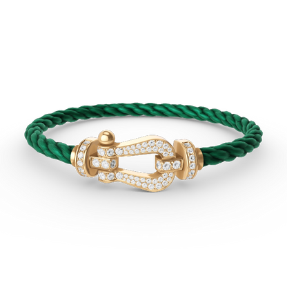 [✨Rose💎]BRACELET FORCE GRAND FER À CHEVAL ENTIÈREMENT DIAMANT OR