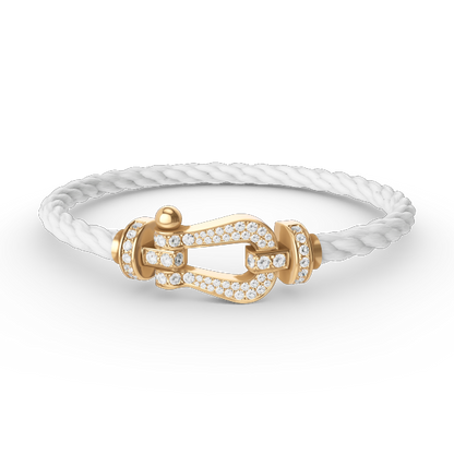 [✨Rose💎]BRACELET FORCE GRAND FER À CHEVAL ENTIÈREMENT DIAMANT OR
