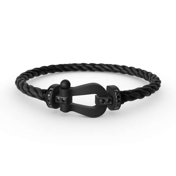 [✨Rose💎]BRACELET SAMOURAÏ NOIR FORCE LARGE SERIES FER À CHEVAL