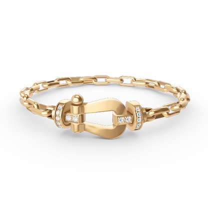 [✨Rose💎]BRACELET MÉTAL FORCE LARGE FERMOIR FER À CHEVAL