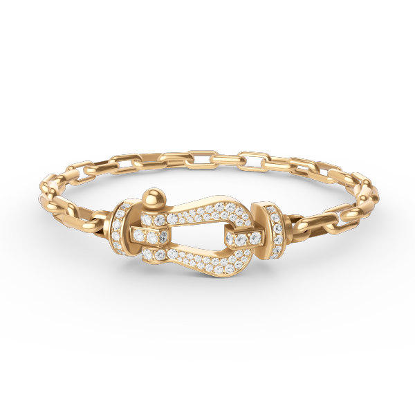 [✨Rose💎]BRACELET MÉTAL FORCE LARGE FERMOIR FER À CHEVAL
