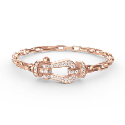 [✨Rose💎]BRACELET MÉTAL FORCE LARGE FERMOIR FER À CHEVAL