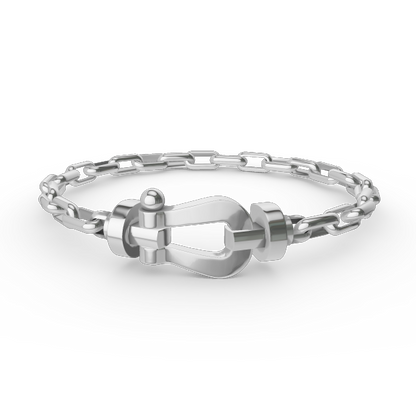 [✨Rose💎]BRACELET MÉTAL FORCE LARGE FERMOIR FER À CHEVAL