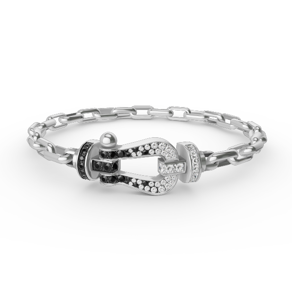 [✨Rose💎]BRACELET MÉTAL FORCE LARGE FERMOIR FER À CHEVAL