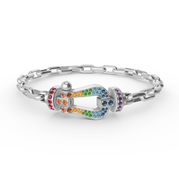 [✨Rose💎]BRACELET MÉTAL FORCE LARGE FERMOIR FER À CHEVAL