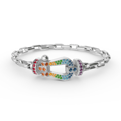 [✨Rose💎]BRACELET MÉTAL FORCE LARGE FERMOIR FER À CHEVAL