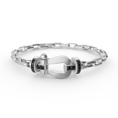 [✨Rose💎]BRACELET MÉTAL FORCE LARGE FERMOIR FER À CHEVAL