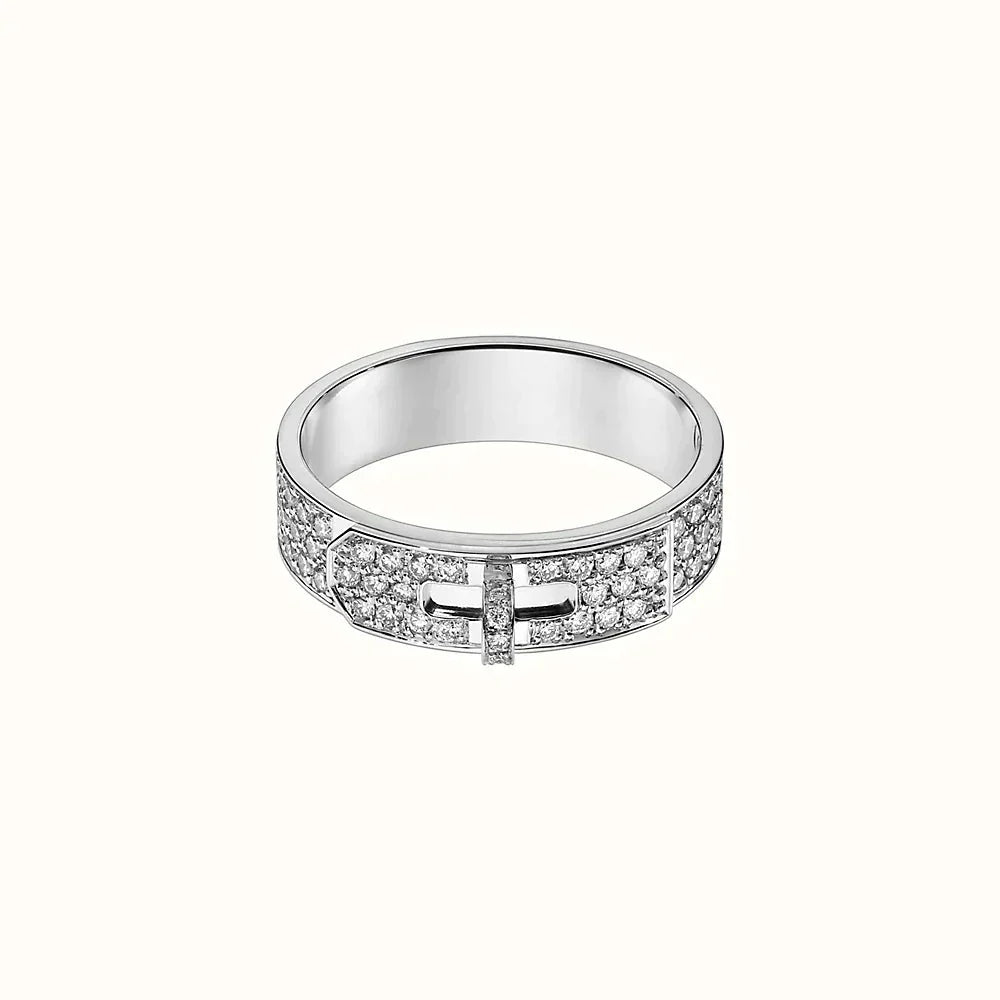 [✨Rose💎]BAGUE KELLY EN ARGENT ET DIAMANT