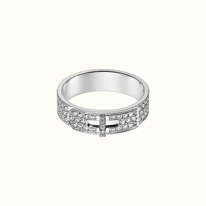 [✨Rose💎]BAGUE KELLY EN ARGENT ET DIAMANT