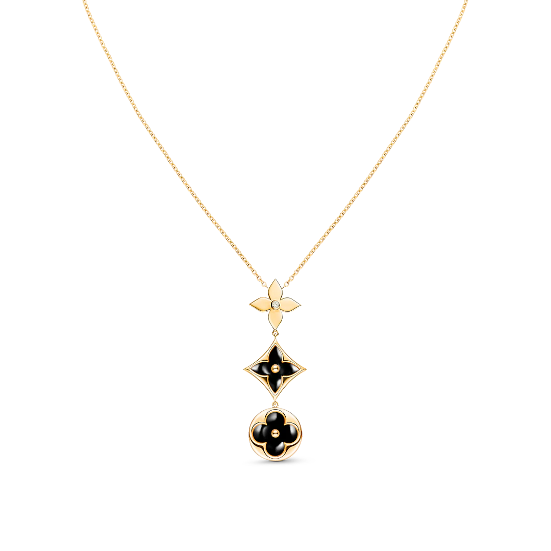 [✨Rose💎] COLLIER EN OR ROSE ONYX ÉTOILE ET SOLEIL