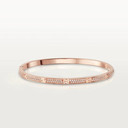 [✨Rose💎]BRACELET AMOUR 3,65 MM PAVÉ DIAMANTS