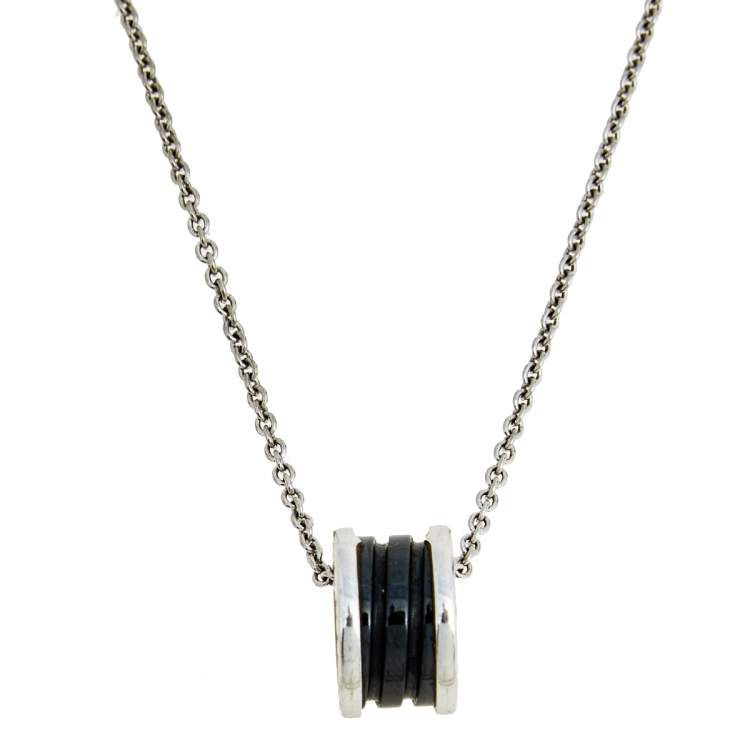 [✨Rose💎] COLLIER ZÉRO 1 EN CÉRAMIQUE NOIRE ET ARGENT