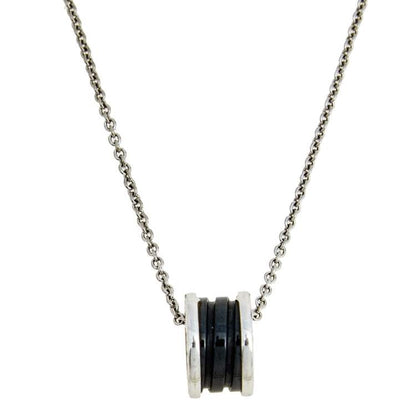 [✨Rose💎] COLLIER ZÉRO 1 EN CÉRAMIQUE NOIRE ET ARGENT