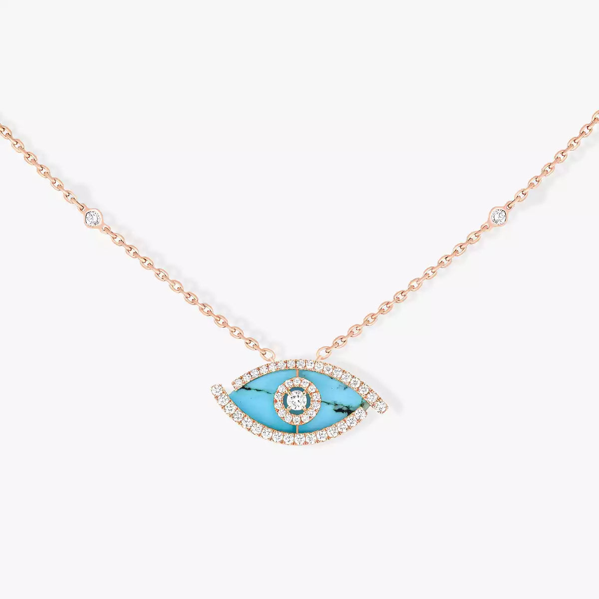 [✨Rose💎]Lucky Eye Diamond Necklace in Rose Gold and Turquoise