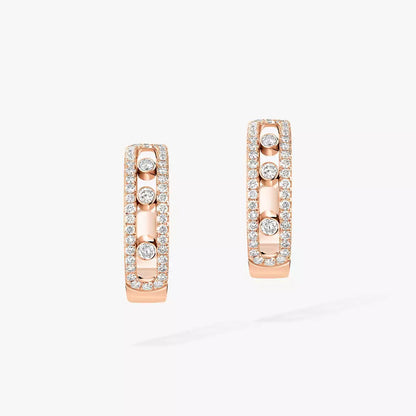 [✨Rose💎]Diamond Pave_ Hoop Earrings Move