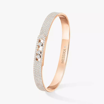 [✨Rose💎]Move Noa Full Pav茅 Diamond Bangle Bracelet