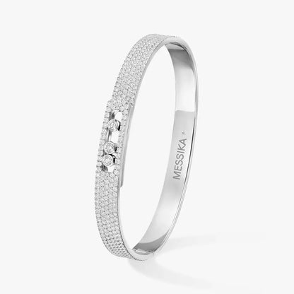 [✨Rose💎]Move Noa Full Pav茅 Diamond Bangle Bracelet
