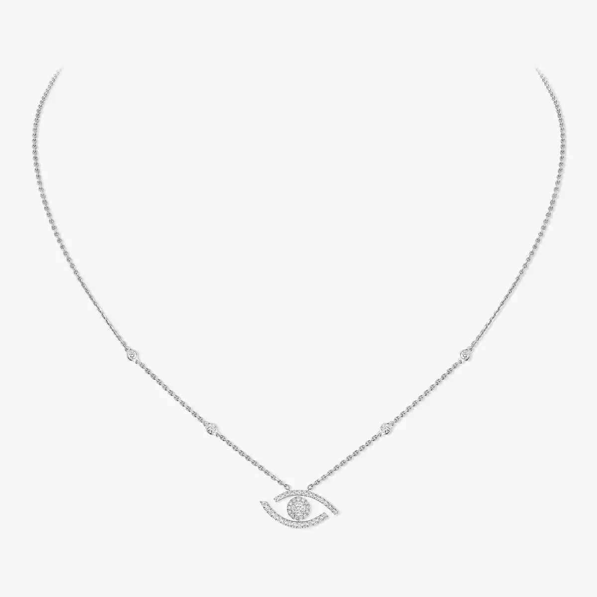 [✨Rose💎]Pave_ Diamond Necklace Lucky Eye