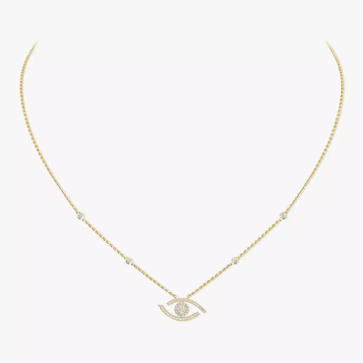 [✨Rose💎]Pave_ Diamond Necklace Lucky Eye