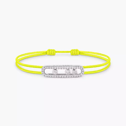 [✨Rose💎]Messika Care(s) pink cord pav茅 bracelet