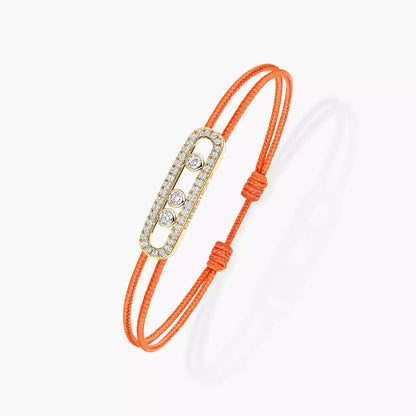 [✨Rose💎]Messika Care(s) pink cord pav茅 bracelet