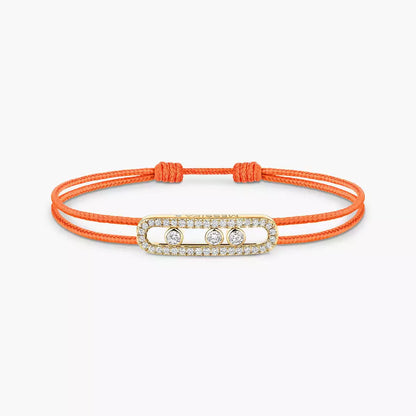 [✨Rose💎]Messika Care(s) pink cord pav茅 bracelet