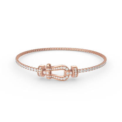 [✨Rose💎]BRACELET DE TENNIS FORCE FER À CHEVAL DIAMANT