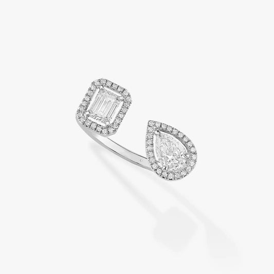 [✨Rose💎]MY TWIN TOI & MOI SILVER DIAMOND RING
