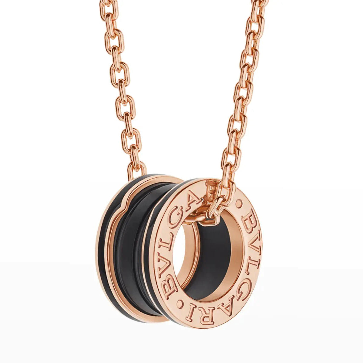 [✨Rose💎] COLLIER ZÉRO 1 EN CÉRAMIQUE NOIRE ET OR ROSE