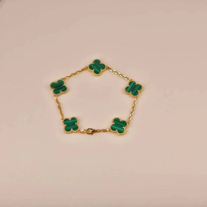 [✨Rose💎] CLOVER 5 MOTIF MALACHITE BRACELET COLLECTION