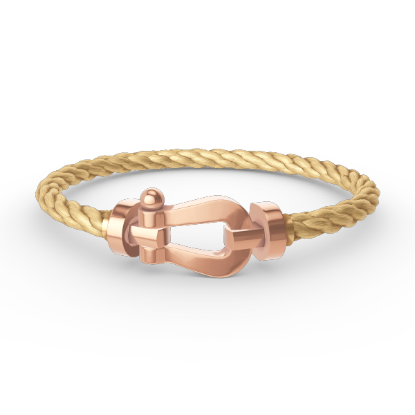 [✨Rose💎]BRACELET FORCE GRAND FER À CHEVAL SANS DIAMANT OR ROSE