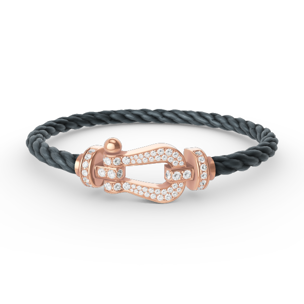 [✨Rose💎]BRACELET FORCE GRAND FER À CHEVAL ENTIÈREMENT DIAMANT OR ROSE