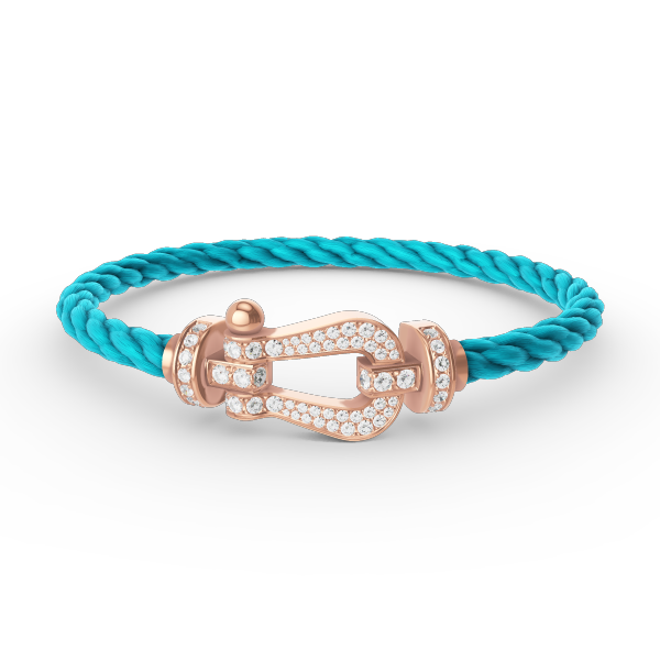 [✨Rose💎]BRACELET FORCE GRAND FER À CHEVAL ENTIÈREMENT DIAMANT OR ROSE