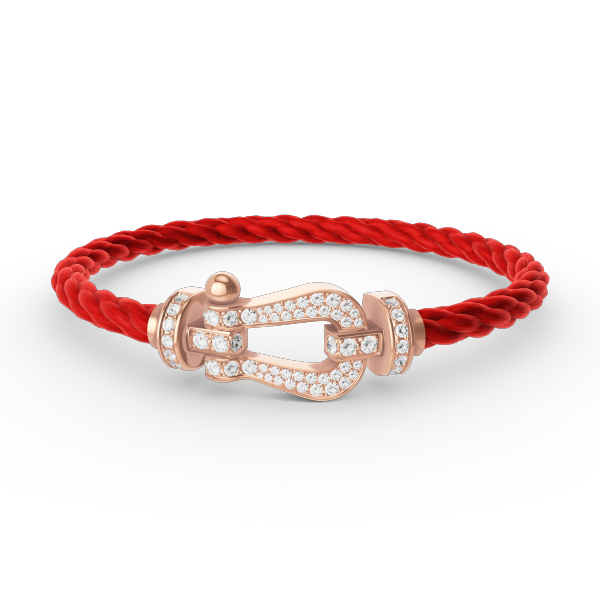 [✨Rose💎]BRACELET FORCE GRAND FER À CHEVAL ENTIÈREMENT DIAMANT OR ROSE