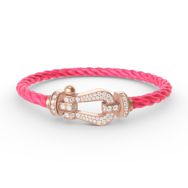 [✨Rose💎]BRACELET FORCE GRAND FER À CHEVAL ENTIÈREMENT DIAMANT OR ROSE