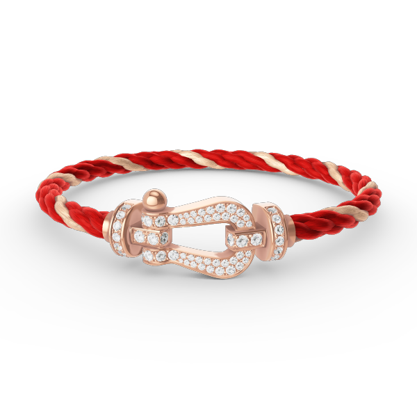 [✨Rose💎]BRACELET FORCE GRAND FER À CHEVAL ENTIÈREMENT DIAMANT OR ROSE