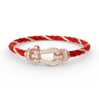 [✨Rose💎]BRACELET FORCE GRAND FER À CHEVAL ENTIÈREMENT DIAMANT OR ROSE